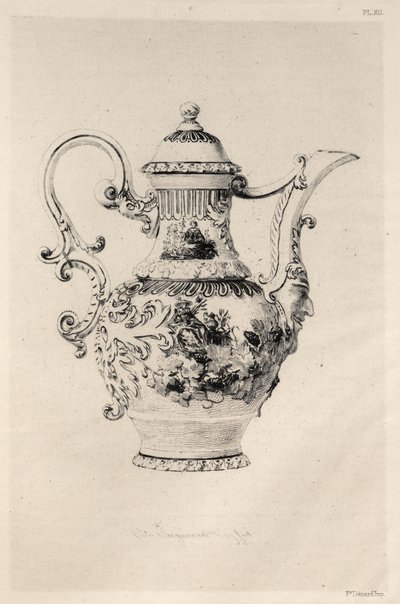 陶芸の歴史：PotteryPlate XII、1877年の記述的および哲学的研究。 作： Jules Ferdinand Jacquemart