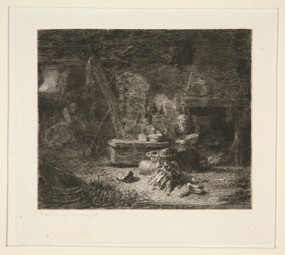 オランダのキッチンのインテリア 作： Jules Ferdinand Jacquemart