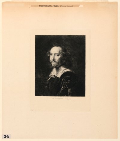 「ニューヨークのメトロポリタン美術館の絵のエッチング」より男性の肖像 作： Jules Ferdinand Jacquemart