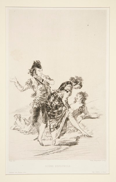 Sc?ne espagnole (スペインのシーン) 作： Jules Ferdinand Jacquemart