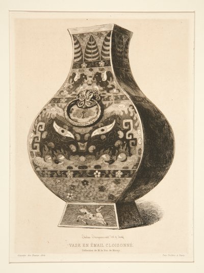 七宝焼きエナメル花瓶 作： Jules Ferdinand Jacquemart