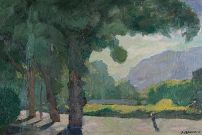 グルノーブル、イル・ヴェルテからの眺め 1922年 油彩、厚紙 作： Jules Flandrin