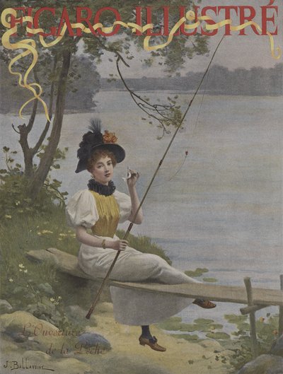 LOuverture de la Peche（開幕シーズンの始まり）。ルフィガロイラストの表紙、1896年7月 作： Jules Frederic Ballavoine