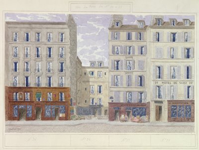 No.20からNo.26 rue du Four、パリ、フランス、1893年（紙、WC） 作： Jules Gaildrau