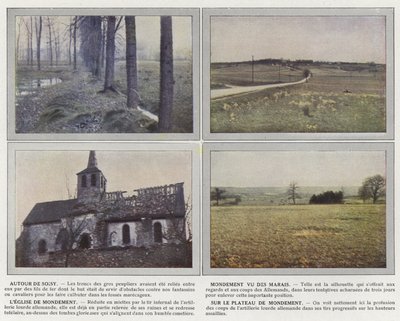 ソワジー周辺、沼地から見たモンデメント、モンデメント教会、モンデ高原 作： Jules Gervais Courtellemont