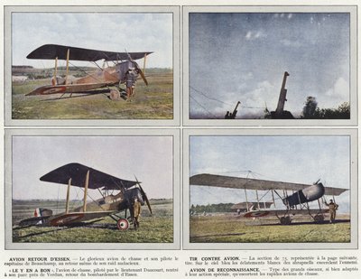 エッセンからの飛行機帰還、射撃カウンター飛行機、良い偵察飛行機があります 作： Jules Gervais Courtellemont