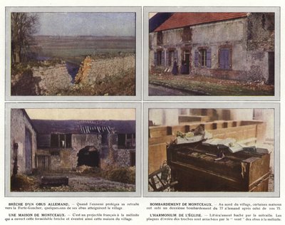 ジャーマンシェルの違反、モンソーの爆撃、モンソーの家、教会の調和 作： Jules Gervais Courtellemont