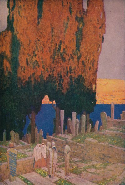 エユブの墓地、ゴールデンホーンにある、1913年 作： Jules Guerin