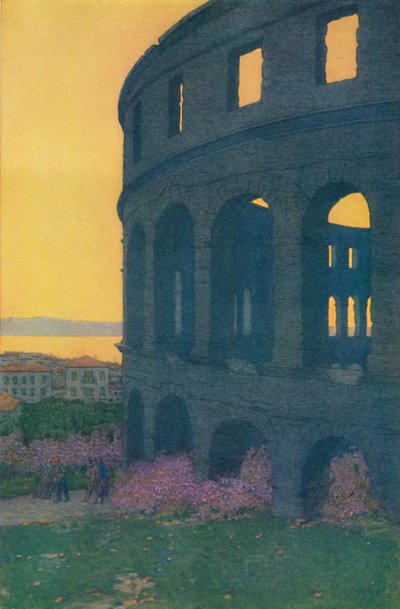 1913年、ポーラのローマ円形劇場 作： Jules Guerin