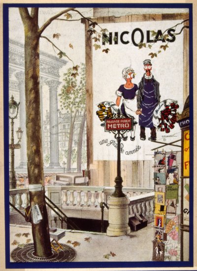 架空の配達員「ネクター」を描いたフランスのポスター 1931年 作： Jules Isnard Dransy