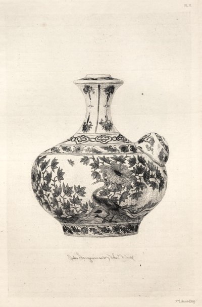 陶芸の歴史：古今東西の陶器に関する記述的・哲学的研究：ペルシャ：シモルグで装飾された軟質磁器-ガルグレット（プレートVI） 作： Jules Jacquemart