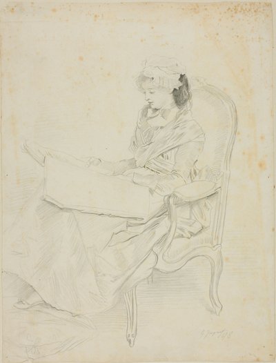 若い女性の読書 作： Jules Jacquet