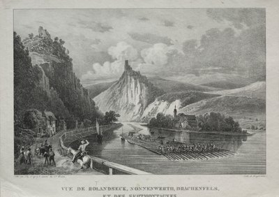 Rolandseck、Nonnenwerth、Drachenfels、Siebenbirge の眺め 作： Jules Jean Baptiste de Joly