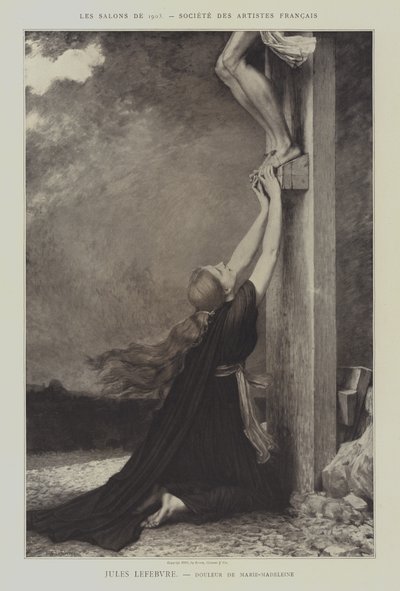 Douleur de Marie-Madeleine (Douleur de Marie-Madeleine) (Lithograph)（マグダラのマリアの悲しみ 作： Jules Joseph (after) Lefebvre