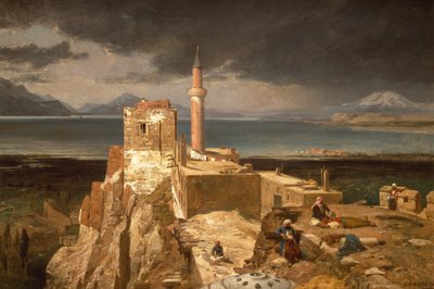 アルメニアのヴァン湖と要塞（キャンバスに油彩） 作： Jules Joseph Augustin Laurens