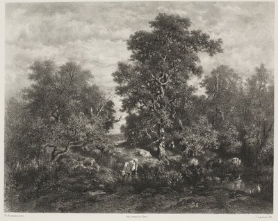 テオドール・ルソー（1812-67）の後の池 作： Jules Joseph Augustin Laurens