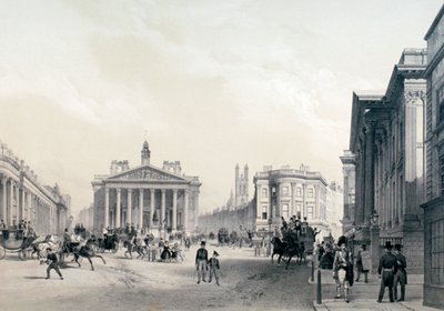 イングランド銀行、王立取引所、マンションハウス、1850年頃 作： Jules Louis Arnout