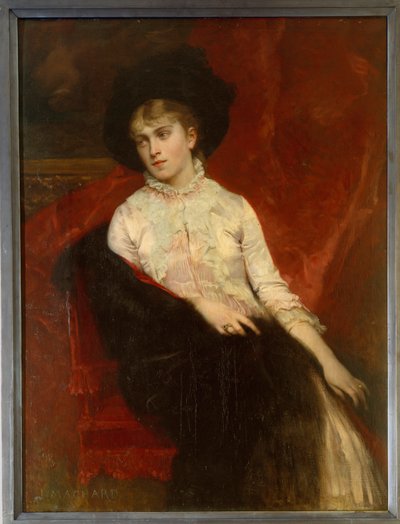Jeanine Dumas Davy de la Pailleterie (1867-1943) の肖像画。Alexandre Dumas の息子の娘であり、Ernest Hauterive の妻です。Jules Louis Machard (1839-1900) による 19 世紀の Villers Cotterets。 アレクサンドル デュマ博物館 作： Jules Louis Machard