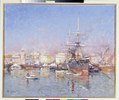 ジュール・マルセル・レノワール (1872-1931) によるマルセイユ旧港の絵画 20 世紀 必須の言及: プロヴァンス、マルセイユのコレクション財団の敬意 作： Jules Marcel Lenoir