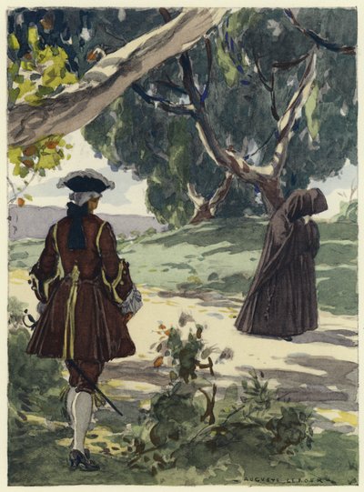 カサノヴァ回想録の挿絵（カラーリトグラフ） 作： Jules Marie Auguste Leroux