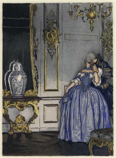カサノヴァ回想録の挿絵（カラーリトグラフ） 作： Jules Marie Auguste Leroux