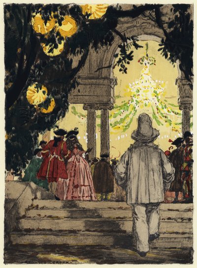 カサノヴァ回想録の挿絵（カラーリトグラフ） 作： Jules Marie Auguste Leroux