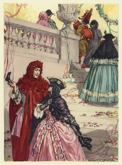 カサノヴァ回想録の挿絵（カラーリトグラフ） 作： Jules Marie Auguste Leroux