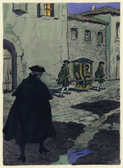 カサノヴァ回想録の挿絵（カラーリトグラフ） 作： Jules Marie Auguste Leroux