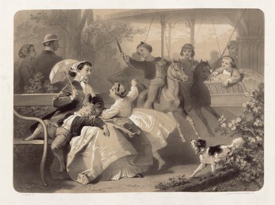 レニエ、ベタニエ、アンソニーモーロン（1834-1914）によって刻まれたサンクラウドのメリーゴーラウンド 作： Jules Marie Desandre