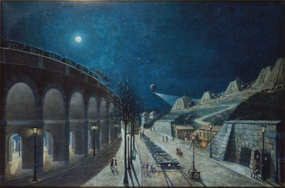 ポワン・デュ・ジュール高架橋とバスティオン35、1870年3月 作： Jules Mary