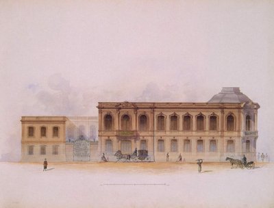 サンクトペテルブルクのストロガノフ宮殿。ファサード、1863 作： Jules Mayblum