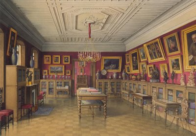 サンクトペテルブルクのストロガノフ宮殿。図書館、1865 作： Jules Mayblum