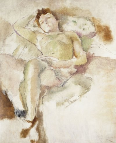ボベット横たわる;ボベット・アロニー、1927 作： Jules Pascin