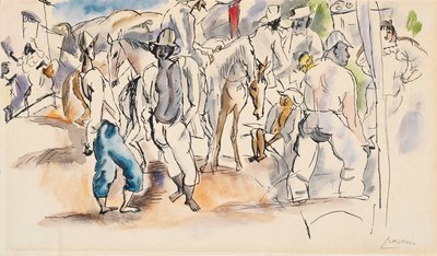人物と馬 作： Jules Pascin