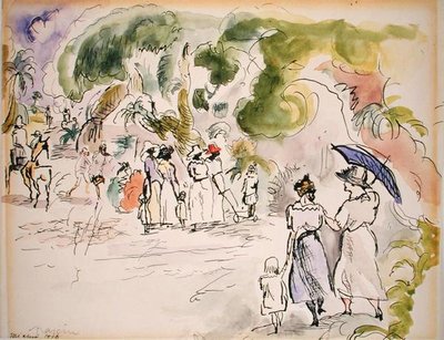 風景の中の人物 作： Jules Pascin