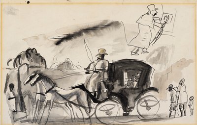 キャブ付きフィギュア（紙にトイレ） 作： Jules Pascin