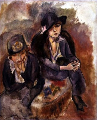 Hermine Davidと友人 作： Jules Pascin