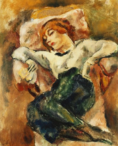 ハーミン休憩。 Hermine Reposant、1916 作： Jules Pascin