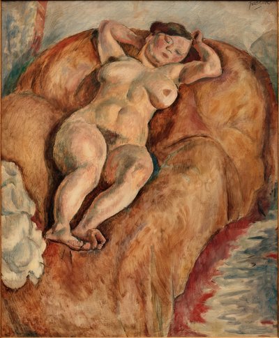 リクライニングした女性のヌード 作： Jules Pascin