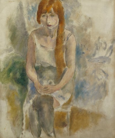 モデル座り;アッシジモデル、 作： Jules Pascin