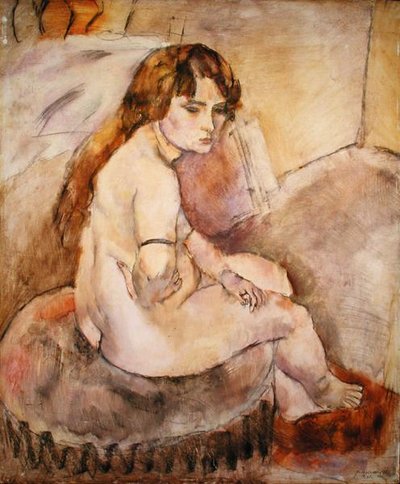 ハスカップに座るヌード 作： Jules Pascin