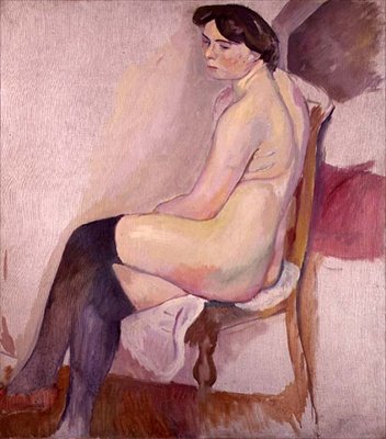 黒いストッキングをはいた裸体」1906年頃（油彩・キャンバス 作： Jules Pascin