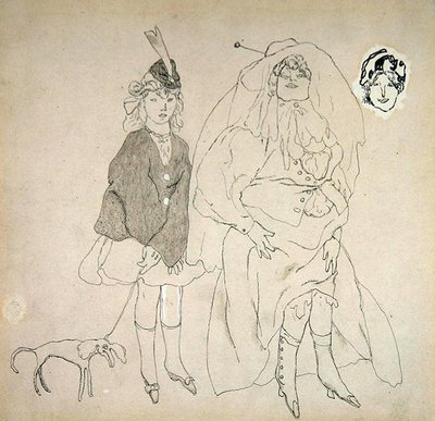 人物像」1906年頃（紙にペン、インク、ウォッシュ） 作： Jules Pascin
