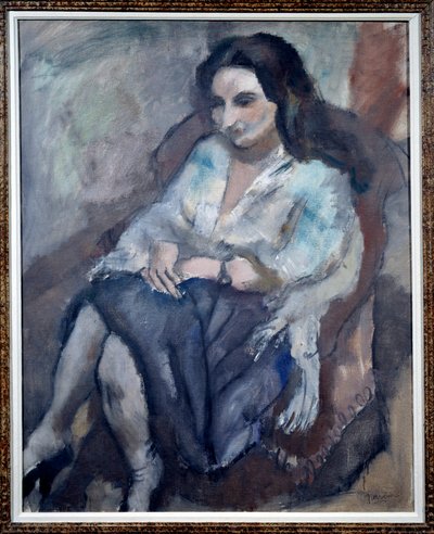 アンドレの肖像。座っている女性の肖像。ジュール・パスカン（1885-1930）の絵画 作： Jules Pascin