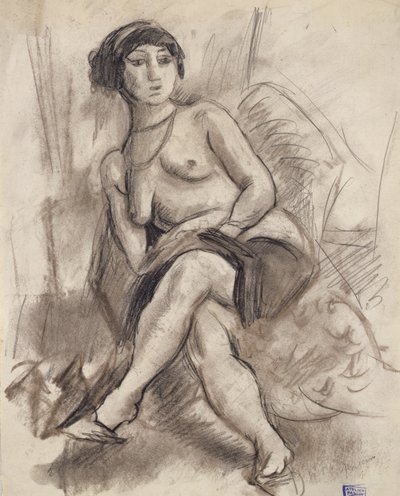 着席ヌードモデル 作： Jules Pascin