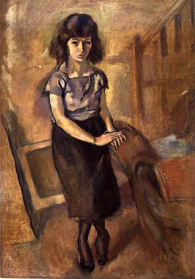 若い女性の立ち姿」1920年頃（油彩・キャンバス） 作： Jules Pascin