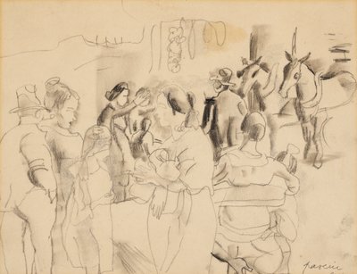 ストリート シーン、ニューヨーク 作： Jules Pascin