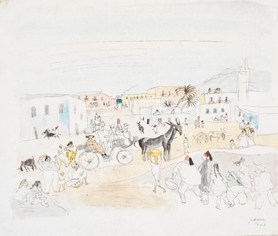 チュニス（紙にトイレ） 作： Jules Pascin