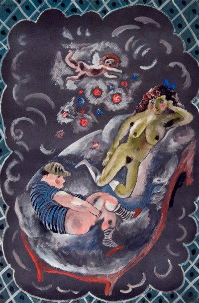二人の人物とキューピッド 作： Jules Pascin