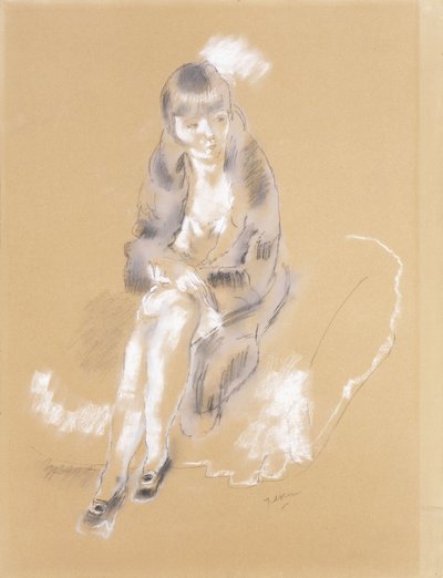 座る女性、 作： Jules Pascin